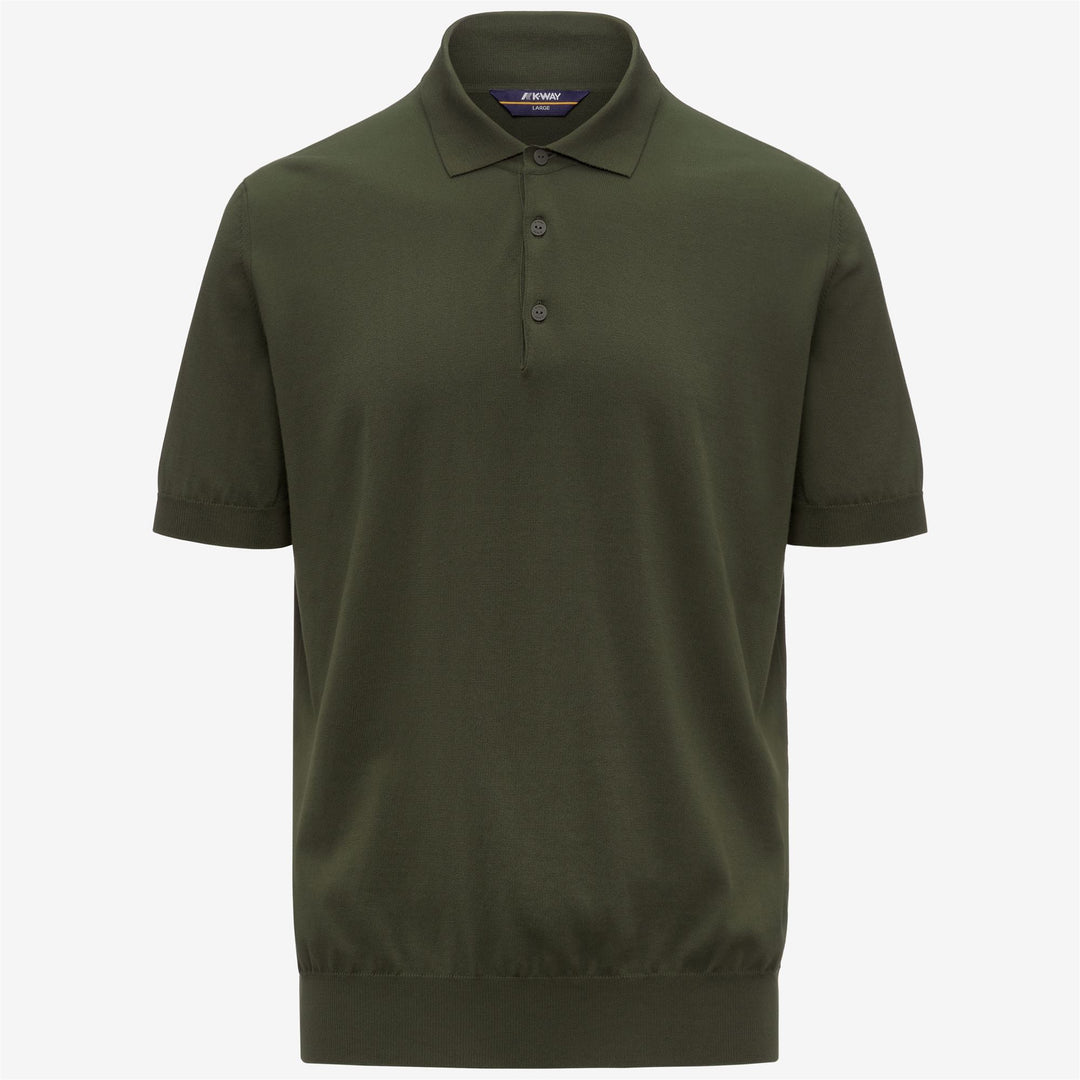 Polo Classica in Cotone Uomo Verde Marrone per Uso Cittadino 01