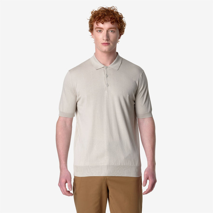 Polo Classica In Maglia Uomo Beige Grigio Per Uso Cittadino 3