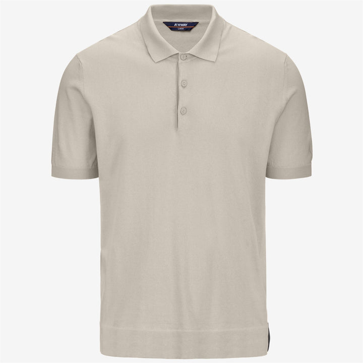Polo clásico de punto gris beige para hombre para uso urbano 1