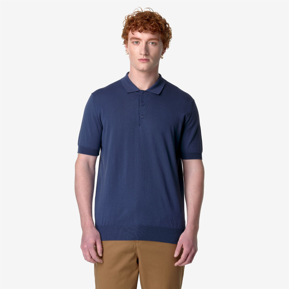 Polo Classica in Cotone Blu Indaco Uomo per Uso Urbano 02