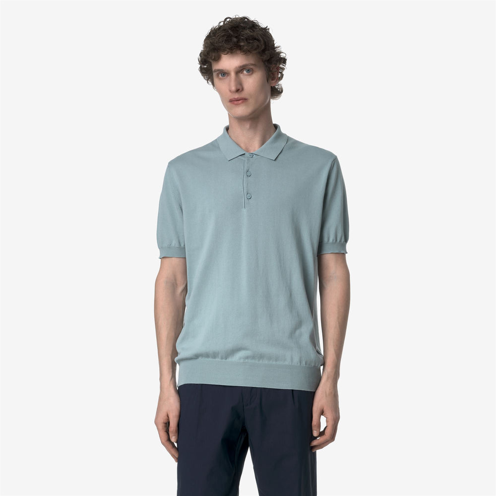 Grey Blue Men's Classic Cotton Polo Shirt for City Wear 02