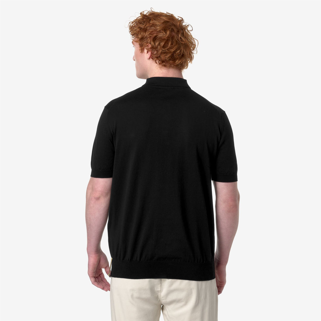 Black Grey Men's Classic Knit Polo Shirt for City Wear main