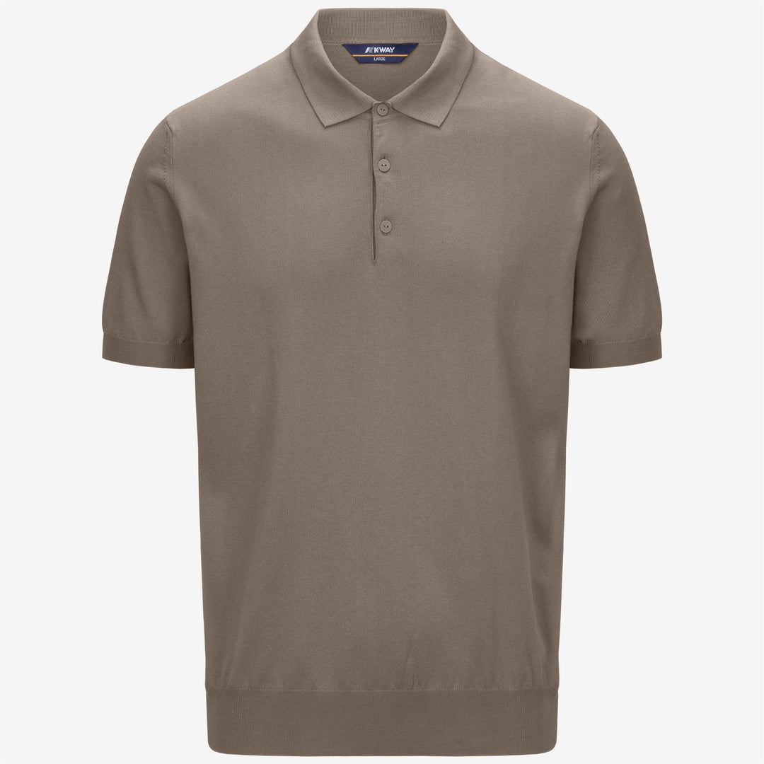 Polo Classica Tricot Beige Marrone Uomo per Uso Cittadino 01