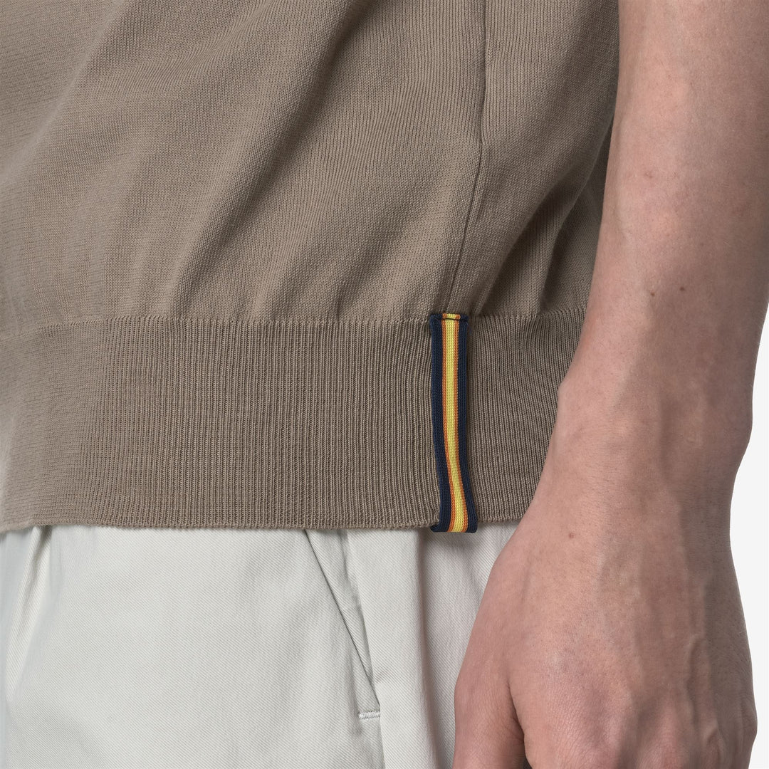 Polo Classica Tricot Beige Marrone Uomo per Uso Cittadino main