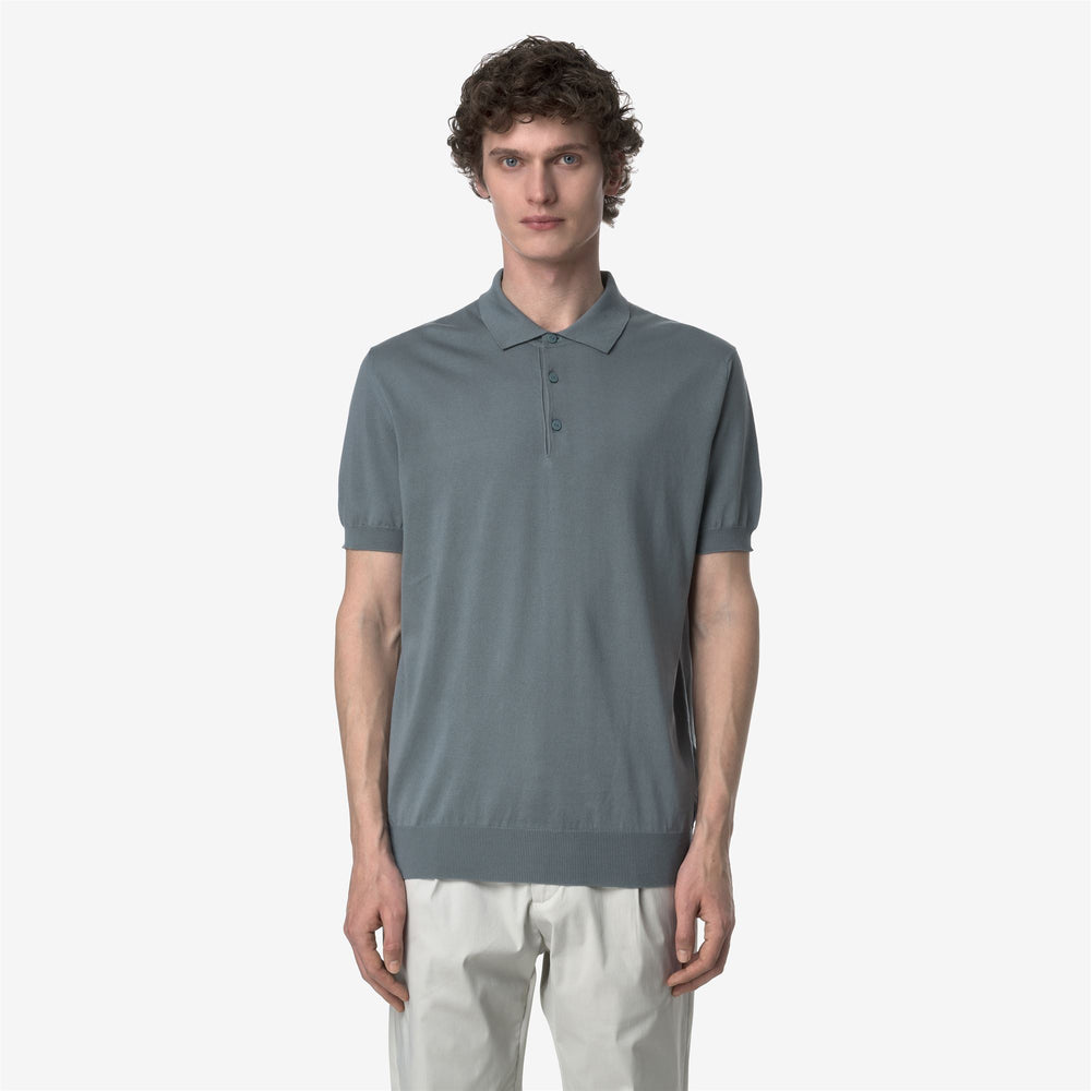 Grey Blue Men's Classic Cotton Polo Shirt for City Wear 02