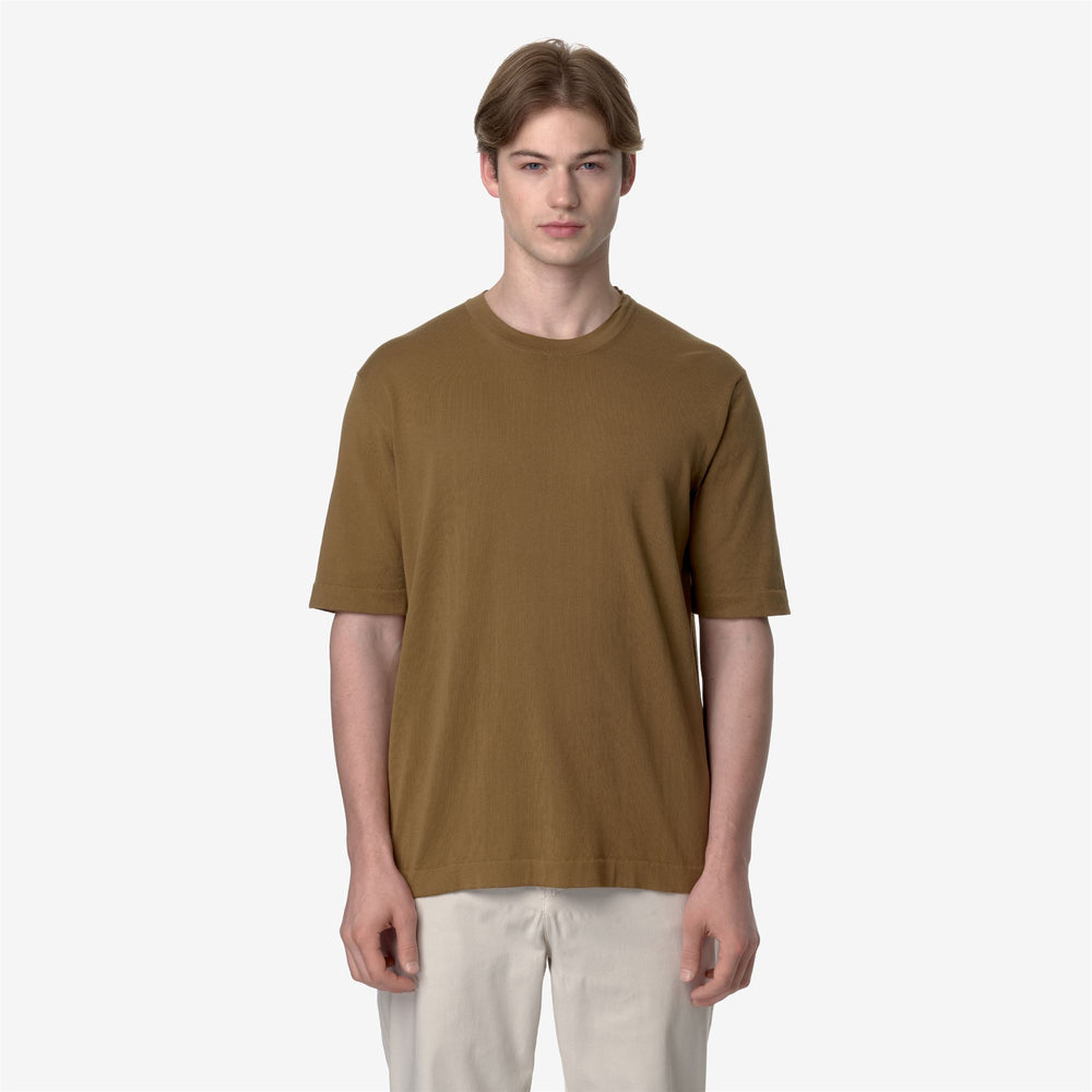 Brown Green Men's Cotton Knit Pullover Sweater for City Wear 02