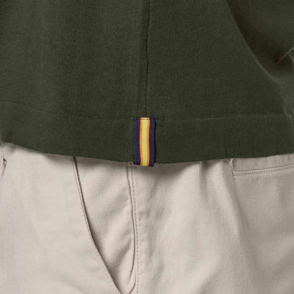 Maglione in Cotone Verde Marrone Uomo per Uso Cittadino 02