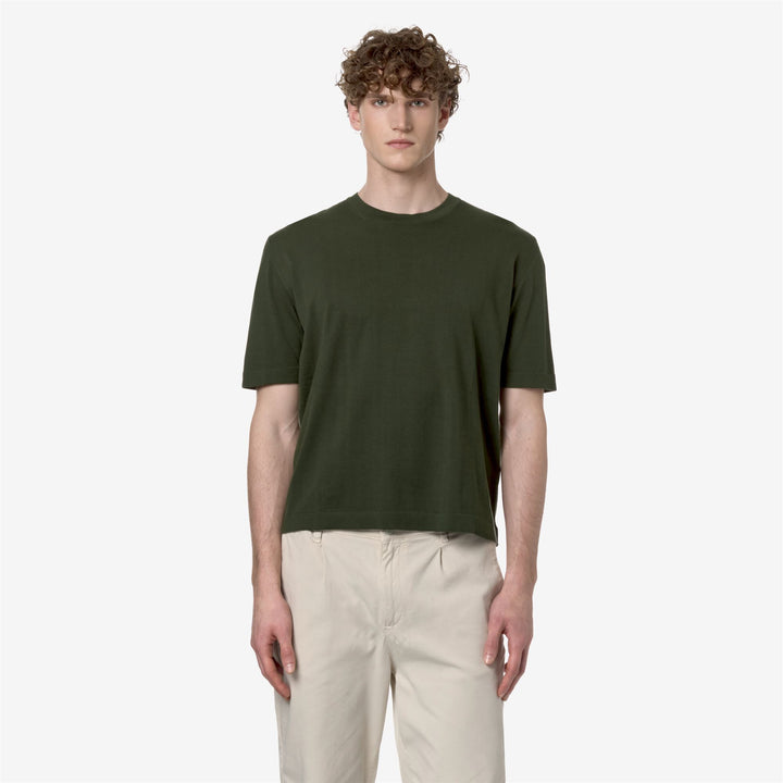 Brown green Men's Cotton Knit Pullover for City Wear 3