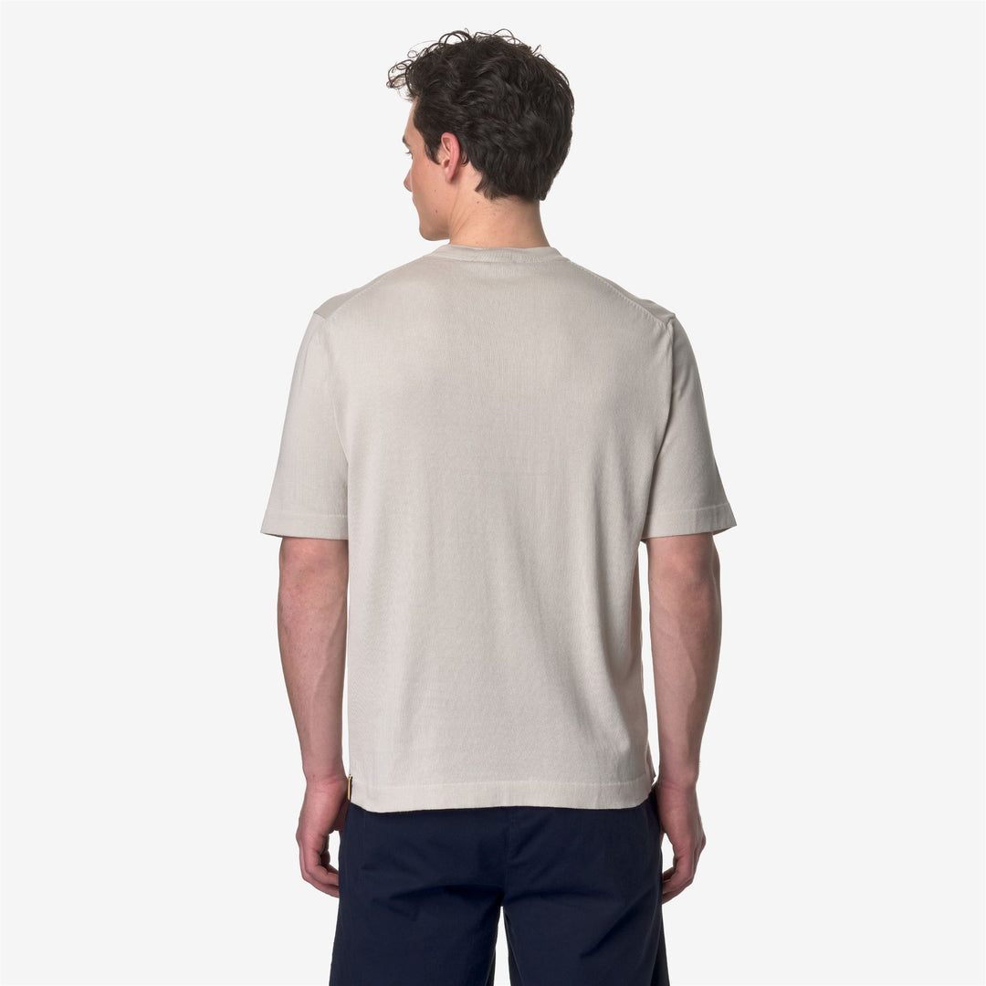 Maglione Girocollo Uomo Cotone Beige Grigio per Uso Urbano main