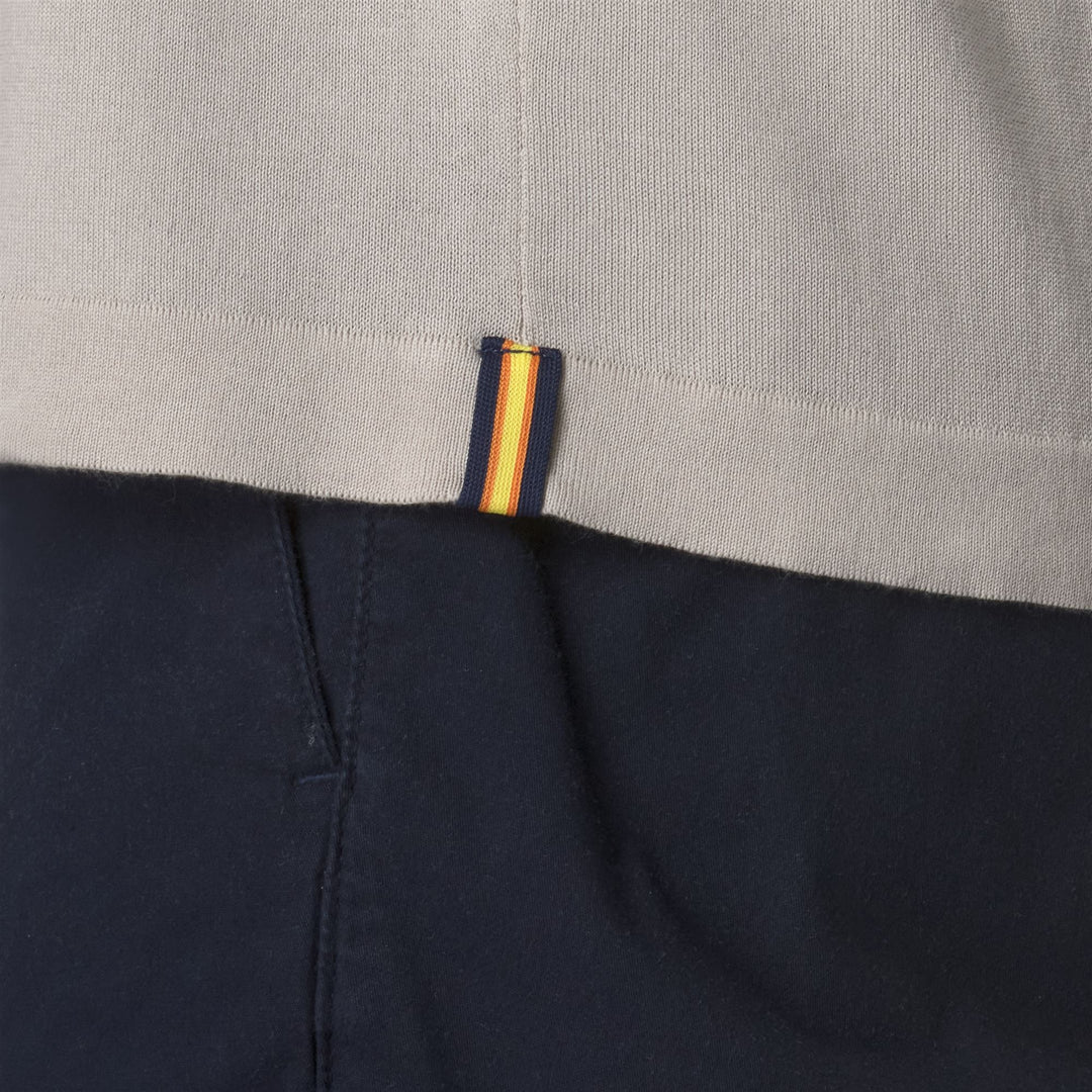 Maglione Girocollo Uomo Cotone Beige Grigio per Uso Urbano main