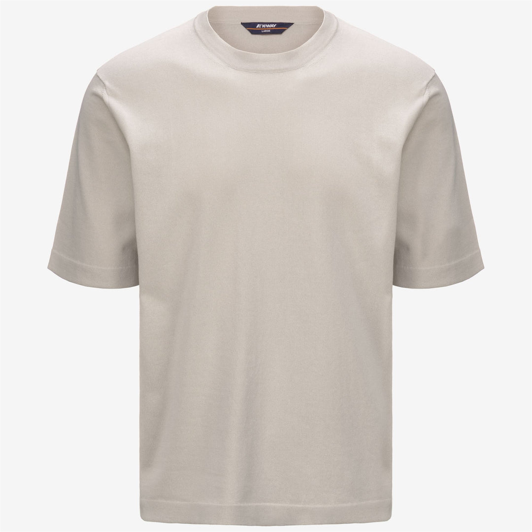 Maglione Girocollo Uomo Cotone Beige Grigio per Uso Urbano main