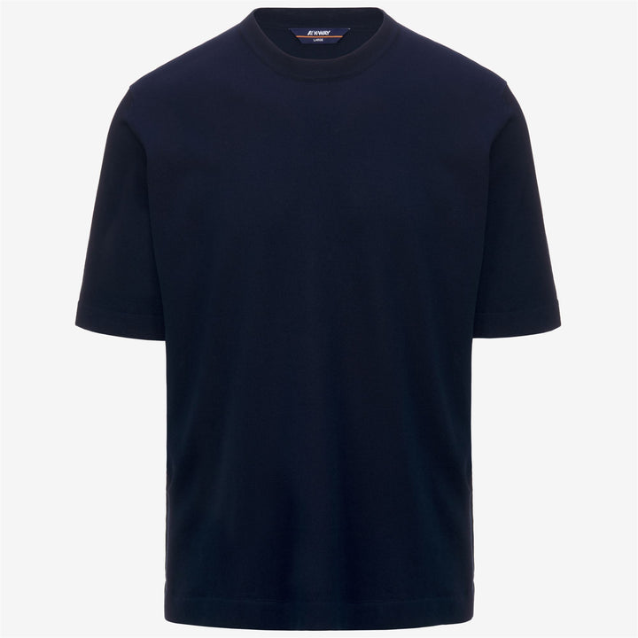 Suéter de algodón azul para hombre con cuello redondo para ciudad 1