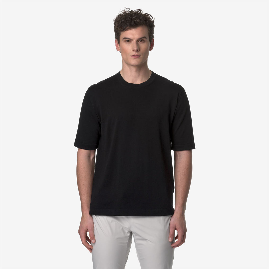 Suéter de algodón negro y gris para hombre, cuello redondo, urbano main