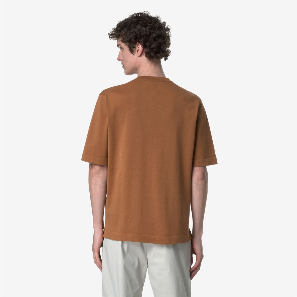 Brown Orange Men's Knitwear Crew Neck Pullover Sweater 02