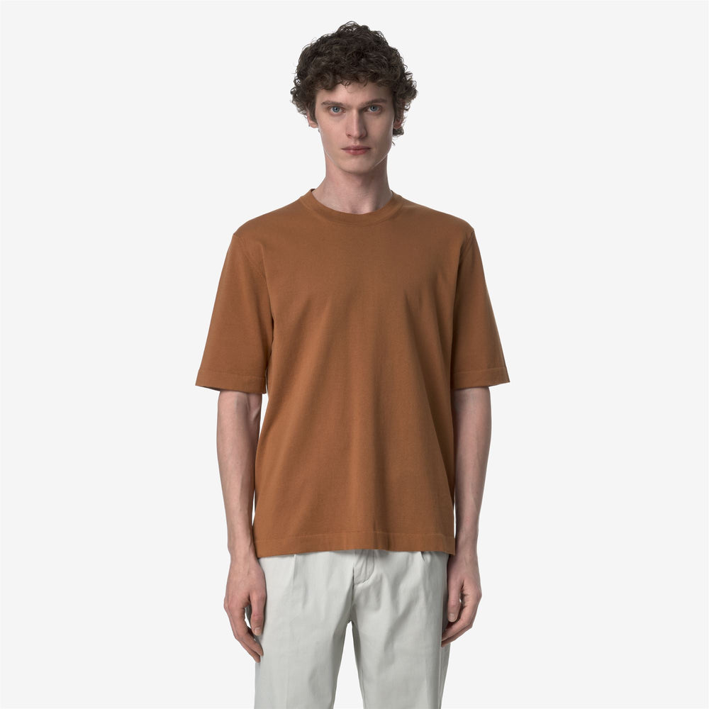 Brown Orange Men's Knitwear Crew Neck Pullover Sweater 02