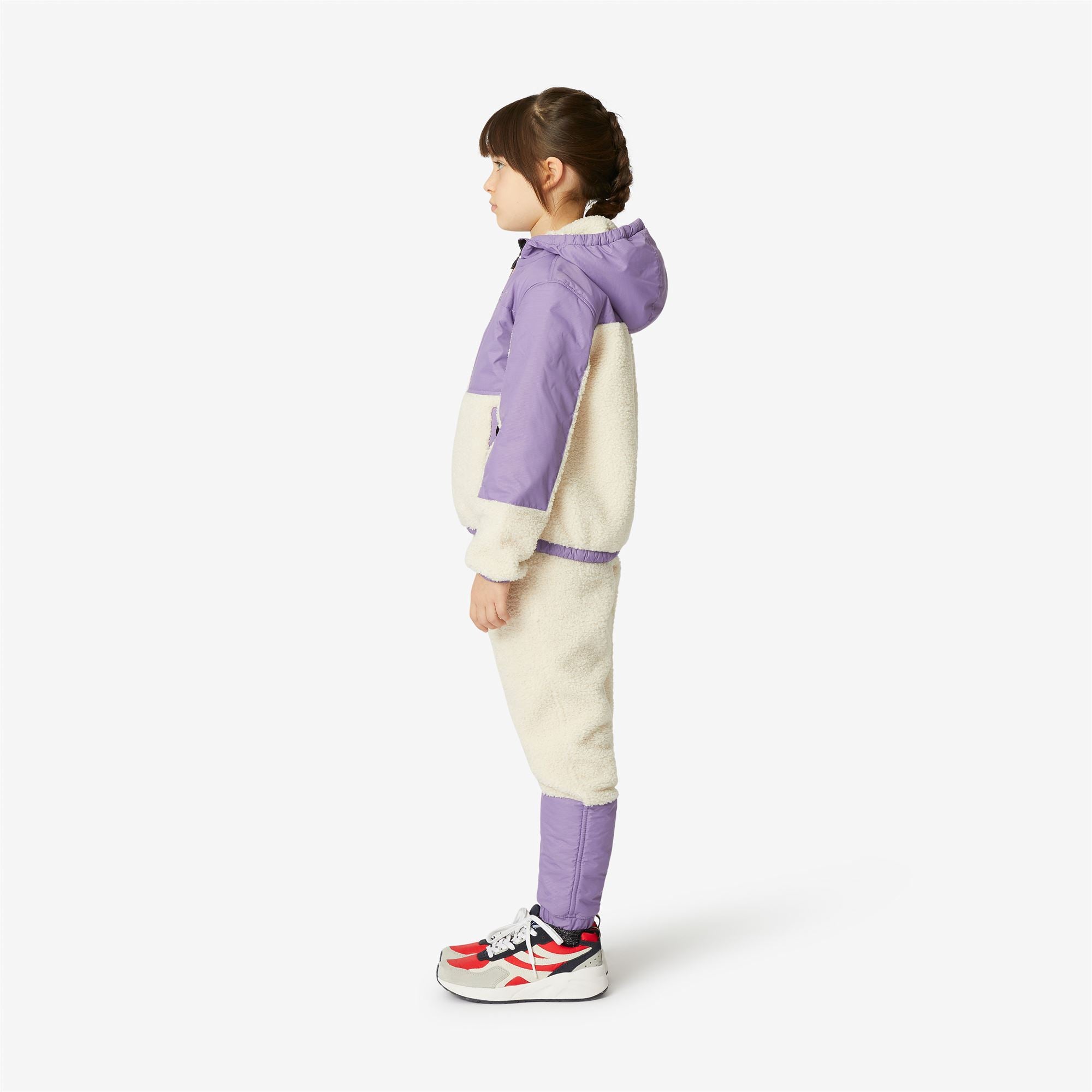 Fleece_Kid unisex_P.  LE VRAI 3.0 NEIGE ORSETTO_Jacket_Ecru-Violet Lavender - Violet Lavender - Commercial 5