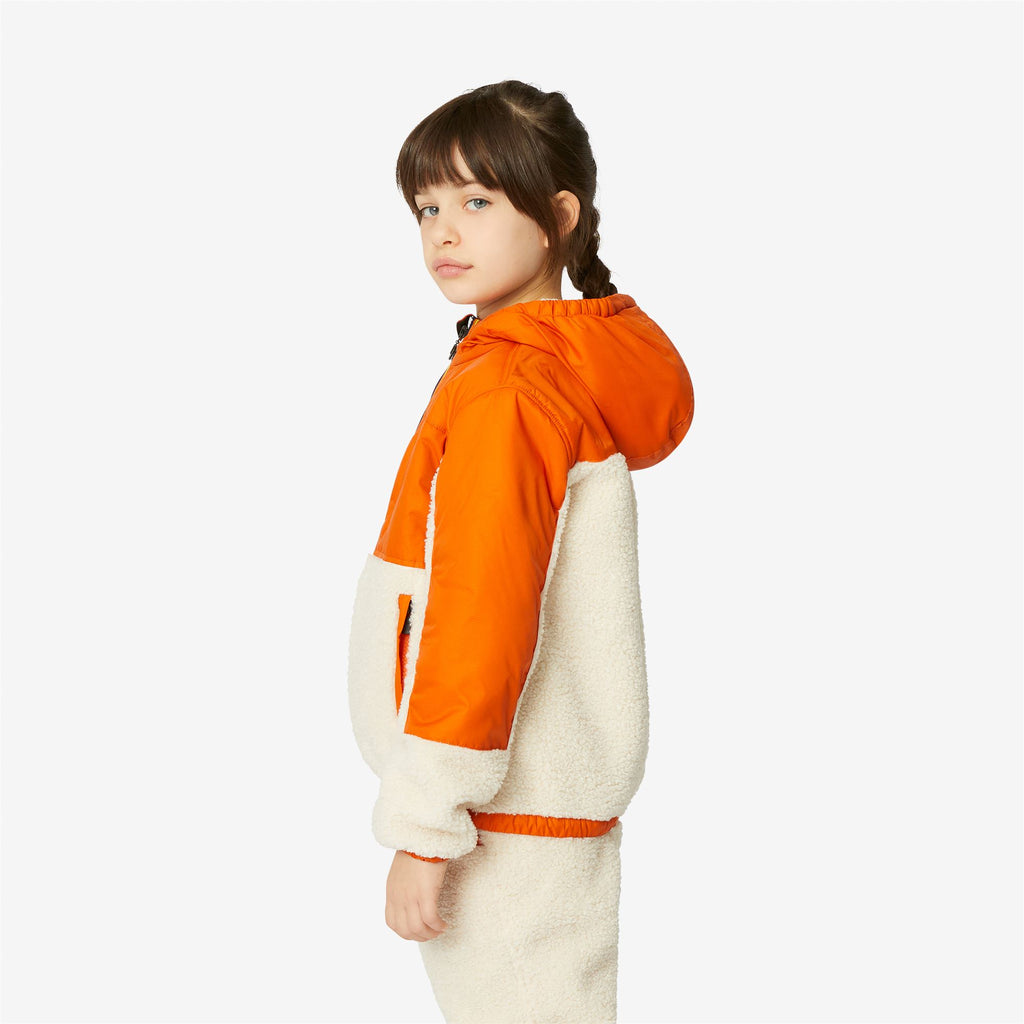 Fleece_Kid unisex_P.  LE VRAI 3.0 NEIGE ORSETTO_Jacket_Ecru-Orange Rust - Orange Rust - Commercial 5