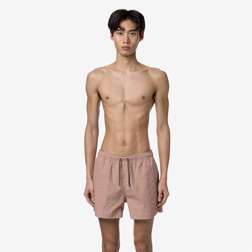 Striped Pink Men's Quick-Dry Swimming Trunks for St Tropez 02