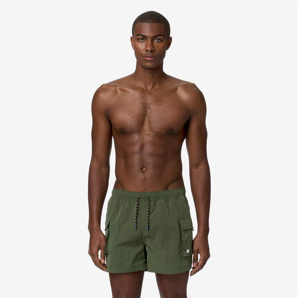 Cypress green Men's Quick-Dry Swimming Trunks with Cargo Pockets 02