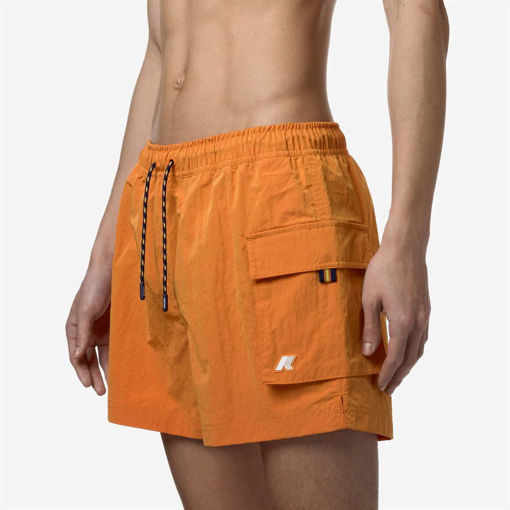 Bathing Suits Man MELLOW MINI RIPSTOP Swimming Trunk ORANGE MD Detail Double				