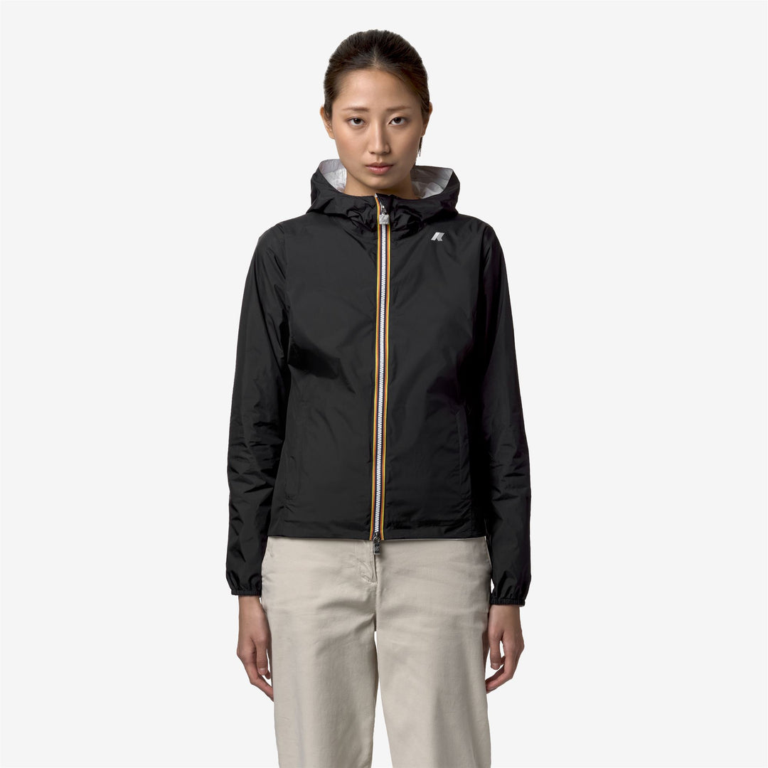 Giacca Corto Impermeabile Donna Reversibile Nero Grigio main