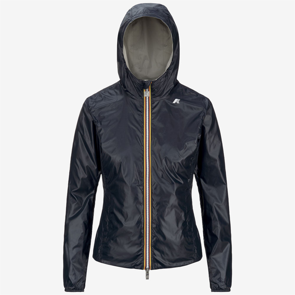 Giacca Corto Impermeabile Reversibile Donna Blu Beige 02