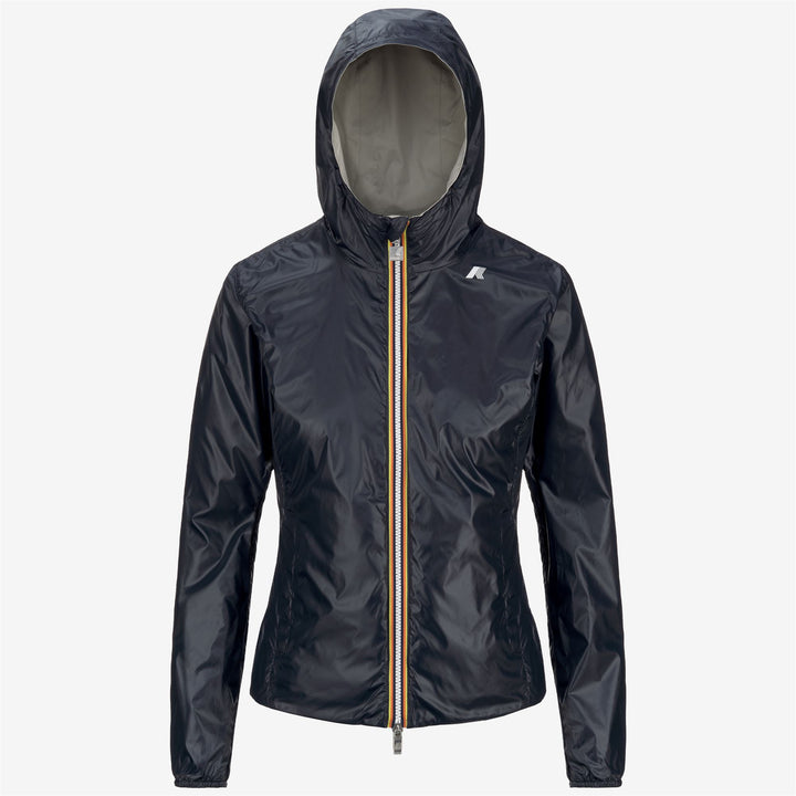 Giacca Corto Impermeabile Reversibile Donna Blu Beige 2