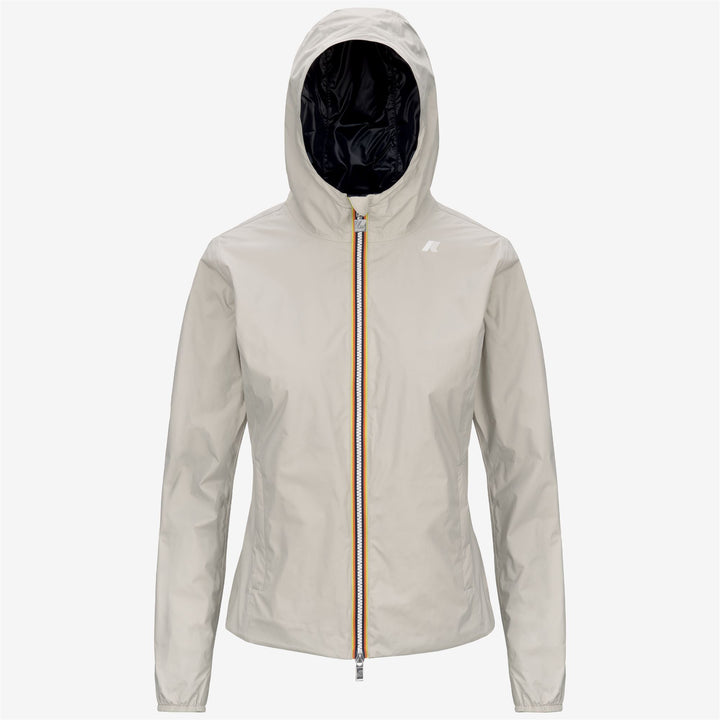 Giacca Corto Impermeabile Reversibile Donna Blu Beige 1