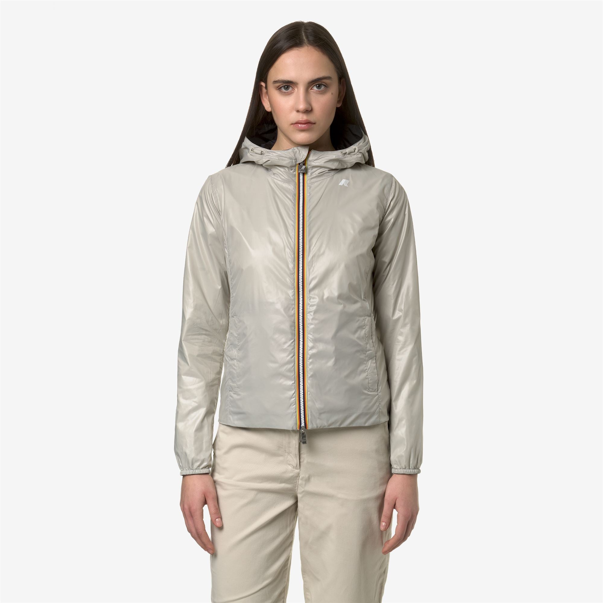 Jackets_WOMAN_LILY PLUS.2 DOUBLE_Short_Black P-Beige Lt - Commercial 7