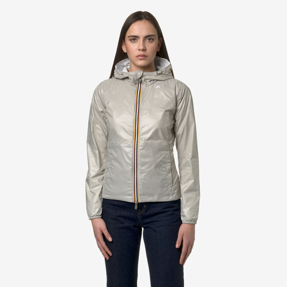 Beige grey Women's Reversible Waterproof Short Jacket 02