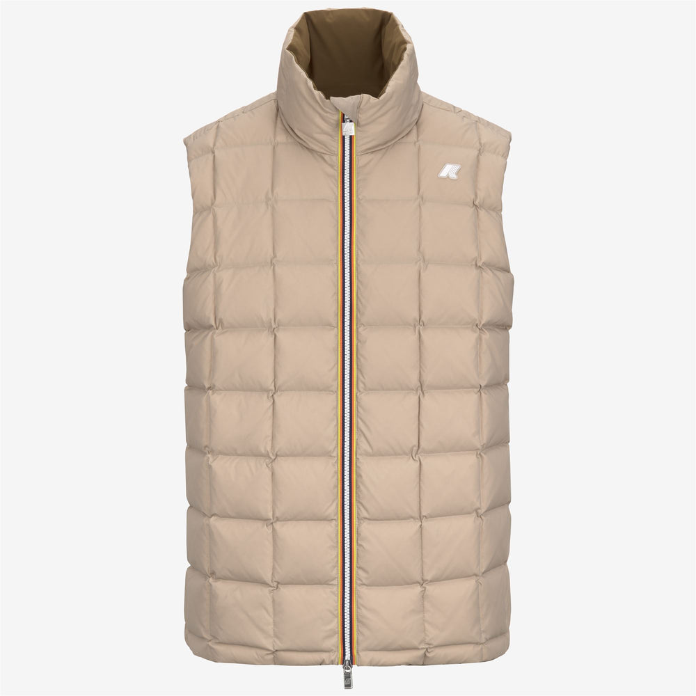 Chaqueta corta acolchada reversible para hombre en marrón y verde 02