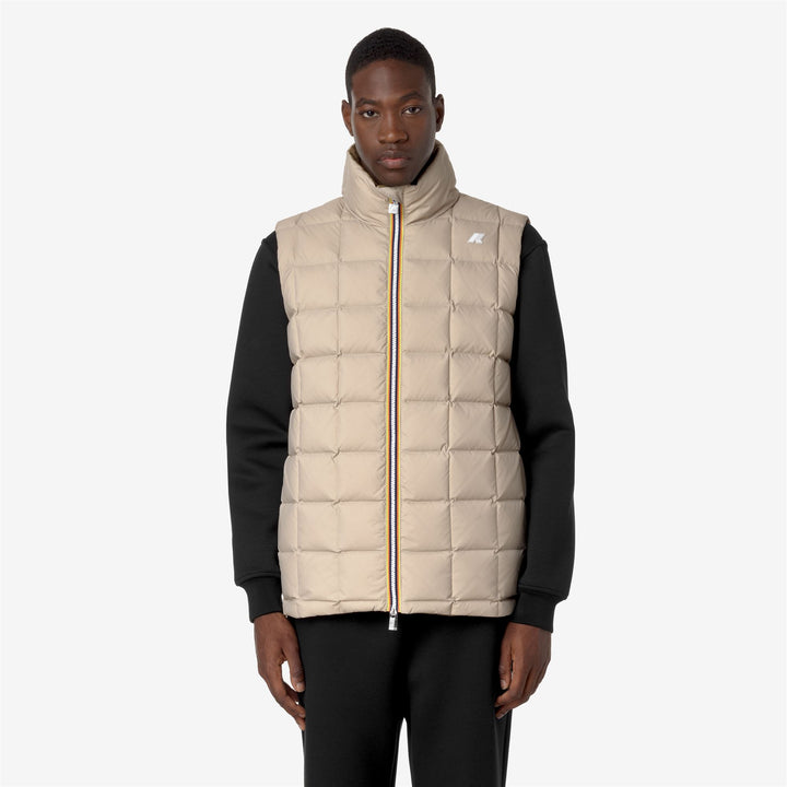 Chaqueta corta acolchada reversible para hombre en marrón y verde 3