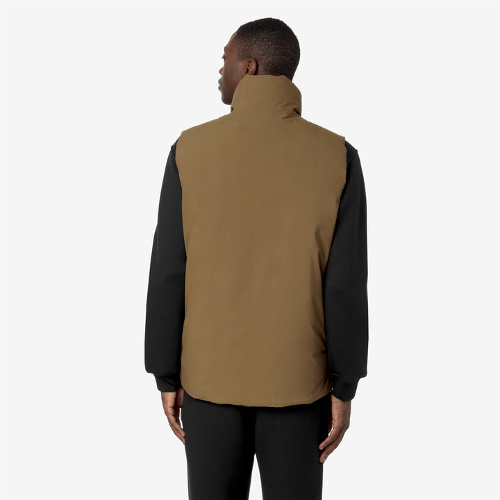 Chaqueta corta acolchada reversible para hombre en marrón y verde 6