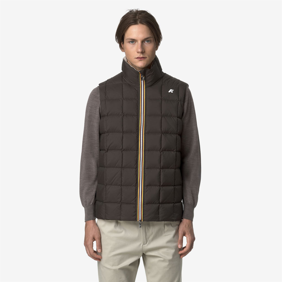 Chaqueta corta acolchada reversible beige para hombre main