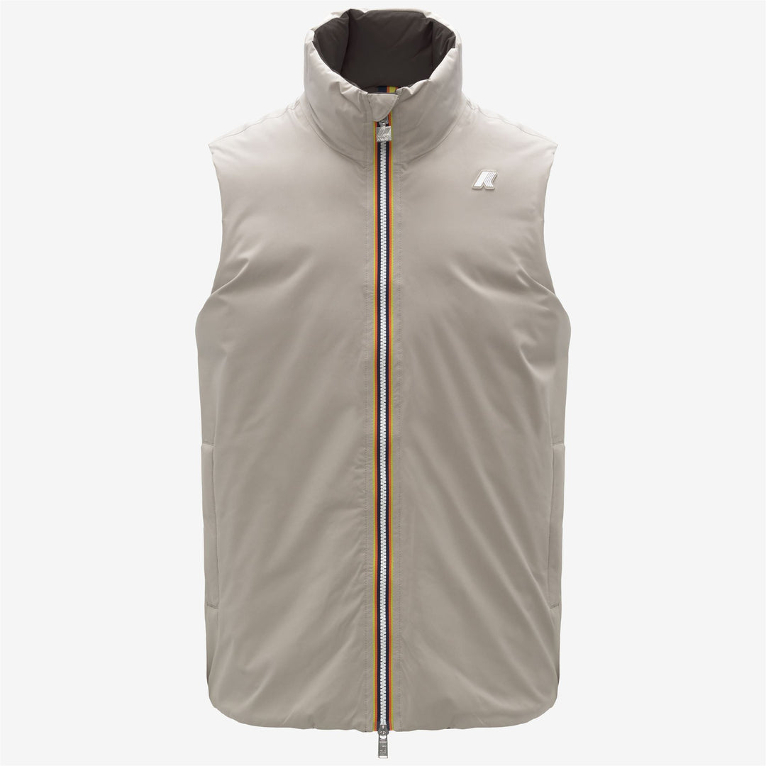 Chaqueta corta acolchada reversible beige para hombre 01