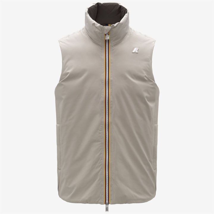 Chaqueta corta acolchada reversible beige para hombre 1