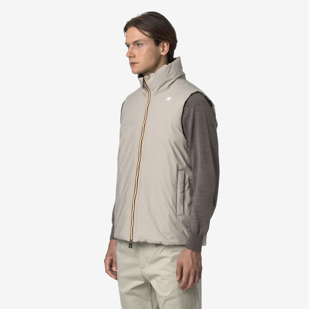 Chaqueta corta acolchada reversible beige para hombre main