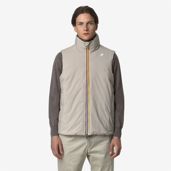 Chaqueta corta acolchada reversible beige para hombre 4