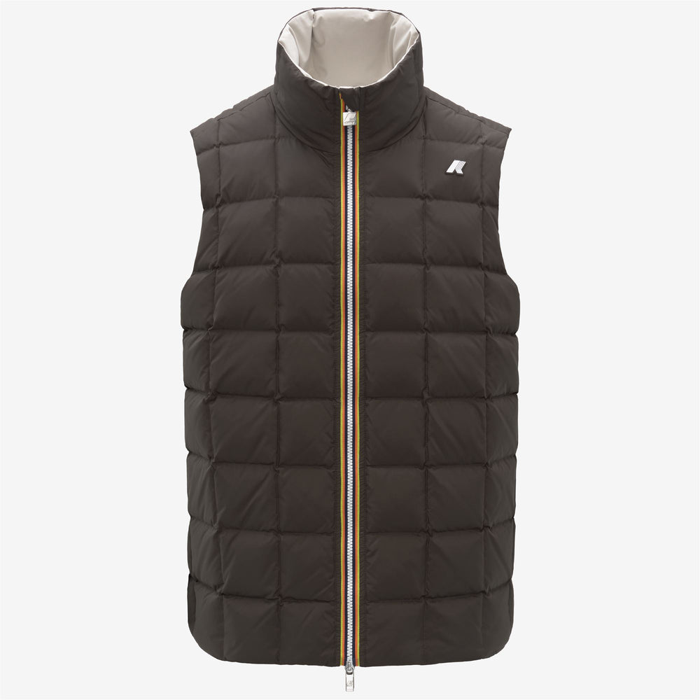 Chaqueta corta acolchada reversible beige para hombre 02