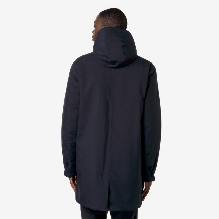 Chaqueta de hombre azul verde 3/4 para clima frío con acolchado de plumas 5