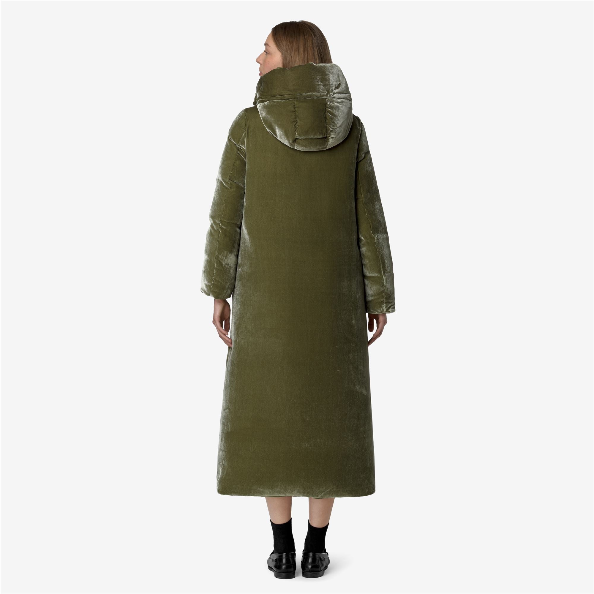 Jackets Woman ORLEN VELVET THERMO REVERSIBLE Long GREEN WINTER