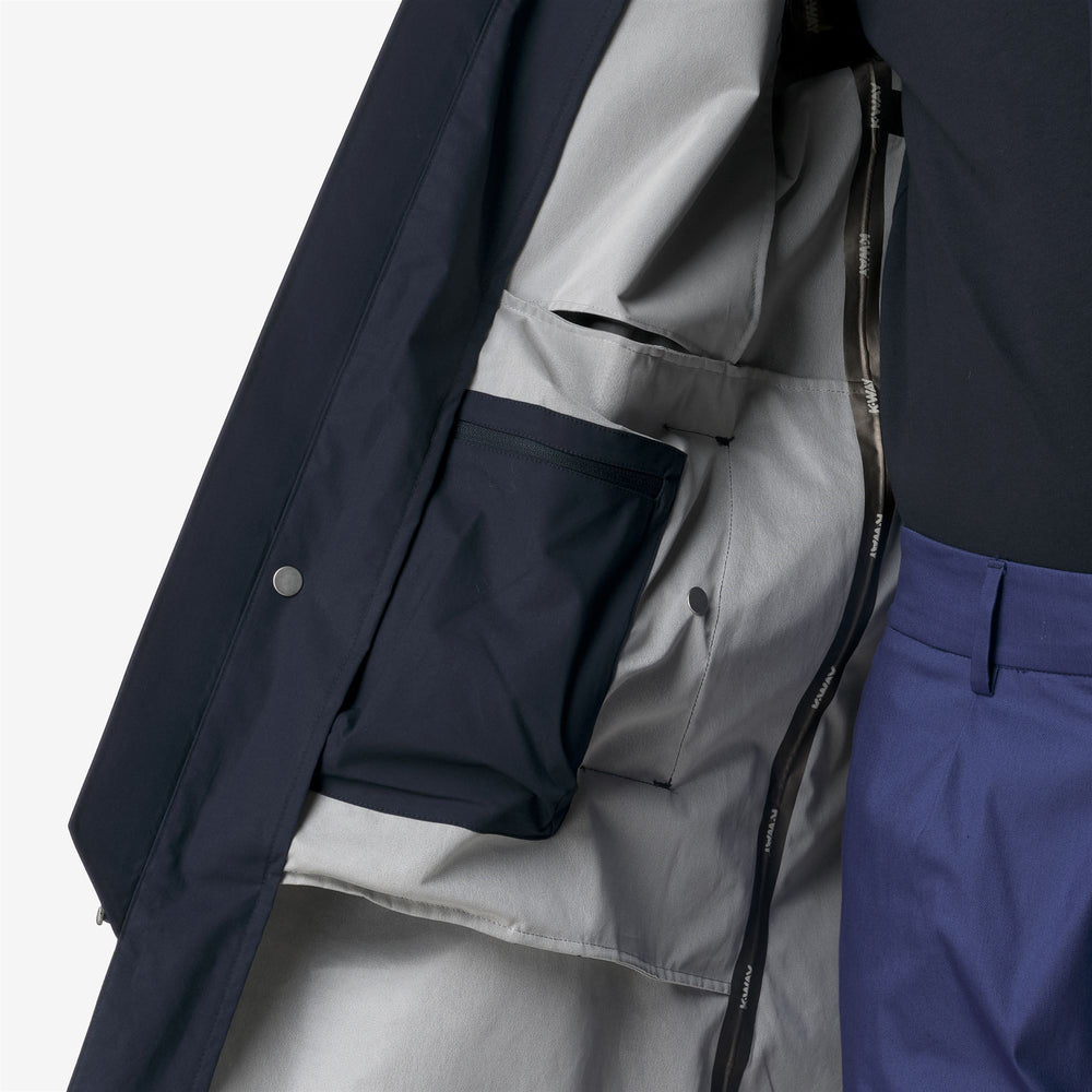 Beige Blue Men's 3/4 Length Urban Jacket with Heat-Taped Seams 02