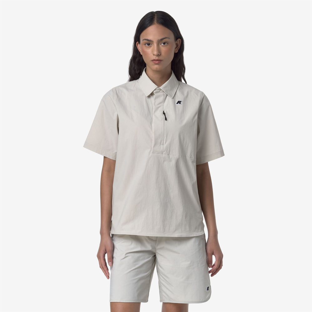 Beige Grey Unisex Outdoor Classic Hiking Shirt with Breathable Mesh 02