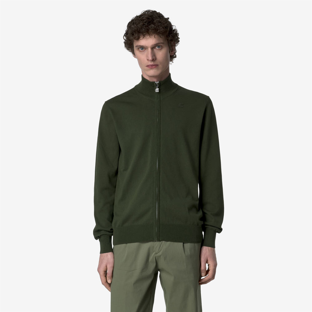 Pullover Estivo in Cotone Verde Marrone per Uomo 02