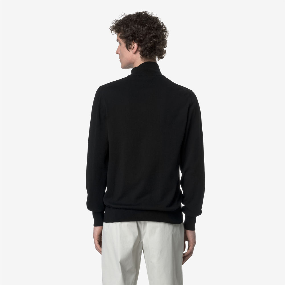 Black Grey Men's Cotton Turtleneck Pullover for Summer Wear 02