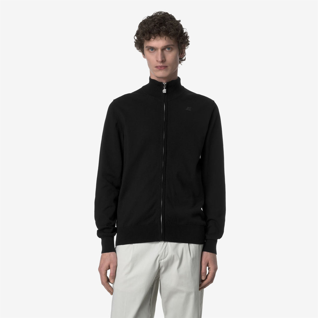 Black Grey Men's Cotton Turtleneck Pullover for Summer Wear 01