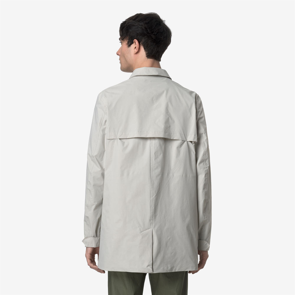 Beige Grey Men's 3/4 Length Waterproof City Jacket 02