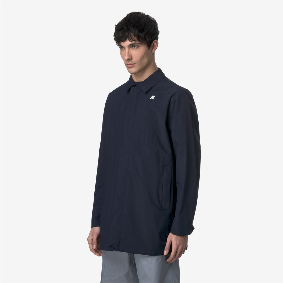 Blue Men's 3/4 Length Waterproof City Jacket with Recycled Materials main