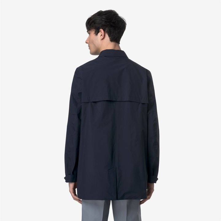 Blue Men's 3/4 Length Waterproof City Jacket with Recycled Materials 5