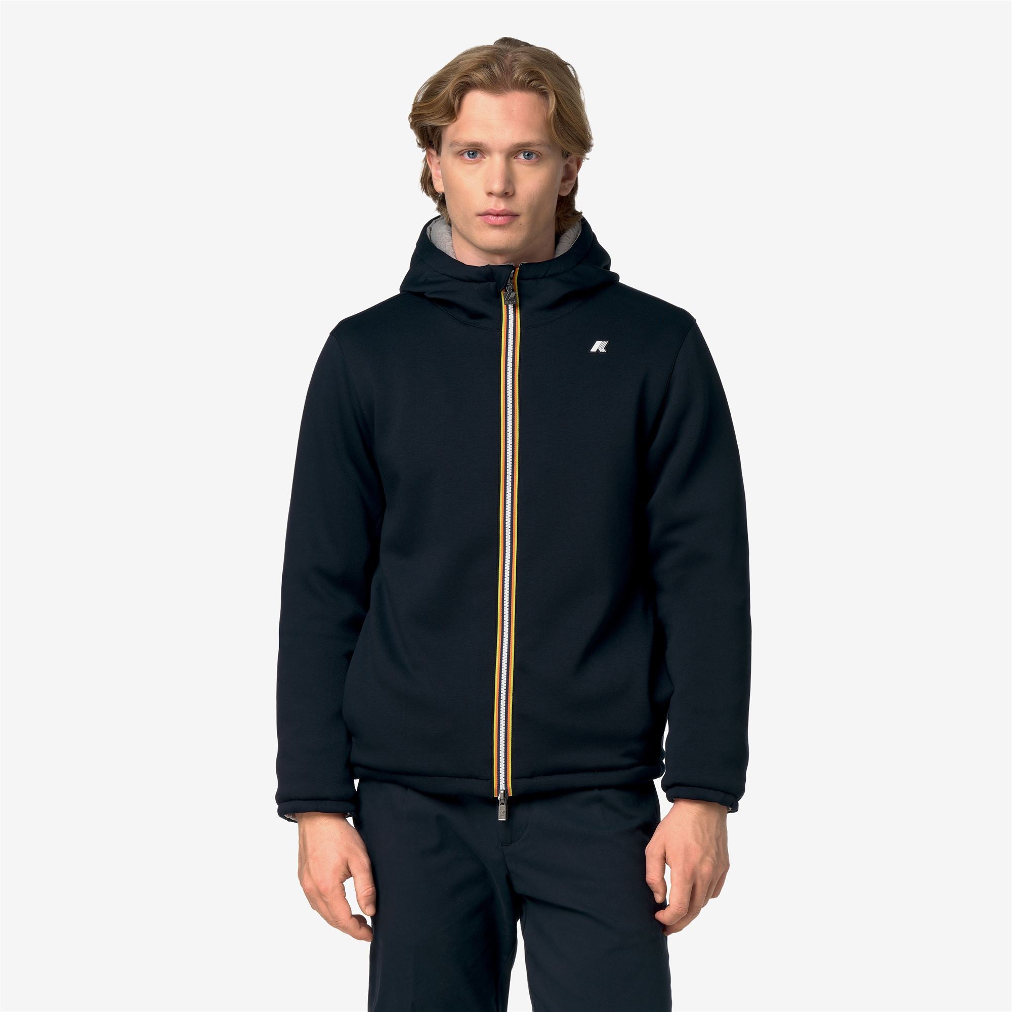 Fleece_Man_JACK LIGHT SPACER FUR DOUBLE_Jacket_Blue Depth - Fur - Grey Mist - Commercial 4